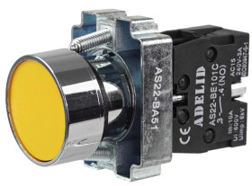 Przycisk sterowniczy żółty 1xNO 10A IP54 metal AS22-BA51