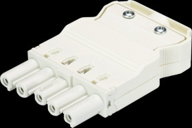 92.953.4053.0 Socket, 5-pin, white, screw connection