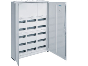 Rozdzielnica natynkowa 180 modułowa 5x3x12M drzwi metal pełne górne pokrywy dla zac. szer. 1100 mm IP44 univers FW FWB73N HAGER