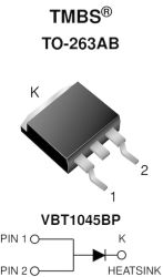 VBT1045BP-M3 TMBS&#174; (Trench MOS Barrier Schottky) Rectifier for PV Solar Cell Bypass Protection Ultra Low VF = 0.41 V at IF