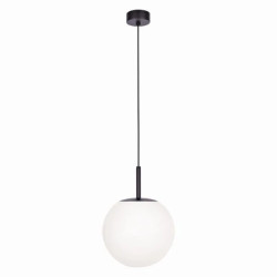 Lampa wisząca z dużym białym kloszem czarna z serii FARO K-4887 Kaja Lighting