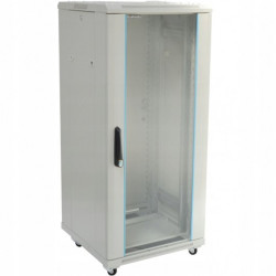 Szafa stojąca RACK 19" 42U 600x800mm drzwi szklane szara TOTEN G7