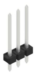Pin header, 3 pole, pitch 2.54 mm, straight, black, 10058440