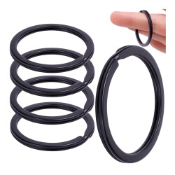 5x Kółko Sprężynowe 35 mm do Breloka Kluczy Czarne Płaskie Kółeczko Split Ring