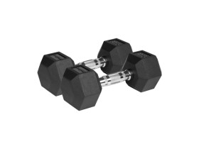 Hantle żeliwne gumowane HEX 2x9 kg REBEL ACTIVE