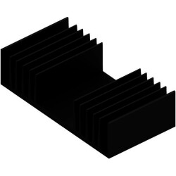 Extruded heatsink, (L x W x H) 50 x 97 x 25 mm, 2.8 to 1.05 K/W, black anodized, SK 72 50 SA