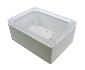 Obudowa ogólnego użytku Poliwęglan szerokość zew. 105 mm długość zew. 145 mm wys. zew. 60 mm Hammond IP65 Jasnoszary