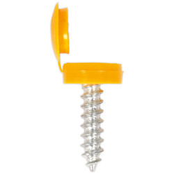Sealey NPY50 Number Plate Screw &amp; Flip Cap &#xD8;4.2 x 19mm Yellow Pack of 50