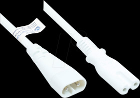 P0870-W020 Extension C8 plug to C7 , white, 0.75 mm², 2 m
