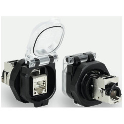 L&#xFC;tze 493080 RJ45 Recessed Socket 8-Pin Straight Shielded CAT 6A