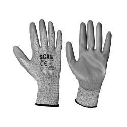 Scan H3101-3 Grey PU Coated Cut 3 Gloves - XXL (Size 11)