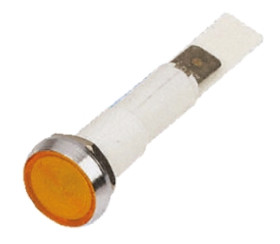 Lampka kontrolna do montażu panelowego 110V ac Pomarańczowy 10mm Neonowy Chrom Końcówka lutownicza Arcolectric (Bulgin)