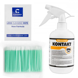 Zestaw do czyszczenia optyki lasera – patyczki, ściereczka, IPA 99,9