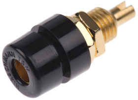 Gniazdo bananowe Żeński Połączenie lutowane typ Gniazdo bananowe Czarny 32A Hirschmann Test & Measurement rozmiar 4 mm