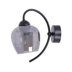 Lampa ścienna kinkiet SARA, grafitowy szklany klosz, do salonu K-5197 Kaja Lighting