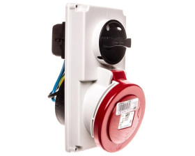 Zestaw instalacyjny z gniazdem 32A 5P (0-1) czerwony 6025-6