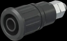 4 mm panel socket, threaded bolt, mounting Ø 12.2 mm, CAT III, CAT IV, purple, 66.7049-26