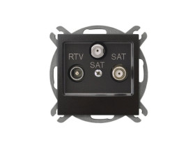 IMPRESJA Gniazdo antenowe RTV-SAT z dwoma wyjściami antracytowe SAT GPA-Y2S/m/50 OSPEL