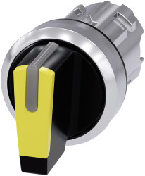 3-pozycyjny wycięcie: 22mm IP66 - IP69K Siemens siłownik: Czarny uchwyt krótki