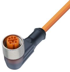 RKWT 4-07/30 M og, PVC 4x0,25mm2, pomarańczowy, z gniazdem kątowym M12x1, LUMBERG 24857, zamiennik do ELWIKA-KV 4412 PVC 034 30M