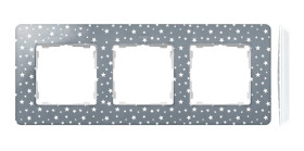 Simon Detail 82 Ramka potrójna Detail ORIGINAL-imagine SZARY ZIMNY gwiazdki / podstawa Biała 8200630-223
