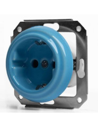 CERAMICZNE GNIAZDO SCHUKO PODTYNKOWE PASTELOWE LAZUROWE BEZ RAMKI 2GP03SPL