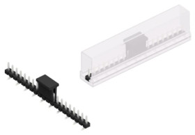 Pin header, 20 pole, pitch 2.54 mm, angled, black, SLLP5SMD03820ZBSM