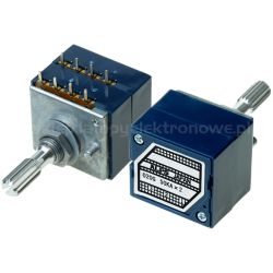 Potencjometr obrotowy 2x50k A RK271 kontur oś moletowana 25mm