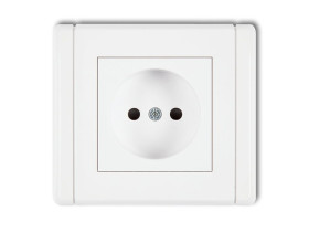 FLEXI Gniazdo pojedyncze bez uziemienia (przesłony torów prądowych) biały FGP-1p KARLIK