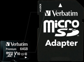 44084 MicroSDXC memory card 64GB, Verbatim, Class 10