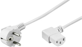 Kabel zasilający 230V 10A IEC320 C13 kąt 1,5m biał