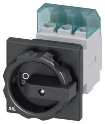 Rozłącznik główny 3P 25A 9.5kW AC23A 400V montaż tablicowy pokrętło czarne otwór centralny 22.5 mm 3LD2154-0TK51