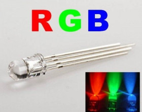 5mm RGB LED Diode, Clear, Common Cathode