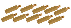Opencircuit Brass M3 standoff 15mm + 6mm - 10 pieces