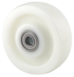 Kółko do wózka, Nylon twardy, Nylon, Biały, obc.: 1020kg, śred.: 160mm, szer.: 50mm