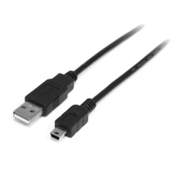 Kabel USB Złącze A USB A Złącze B Mini USB B dł. 1m Kabel USB-A do USB Mini-B USB 2.0 kolor: Czarny
