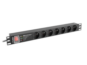 LISTWA ZASILAJĄCA RACK PDU PRO 19 LANBERG 1U 16A 7X 230V PL SPD-3MP 2M CZARNA