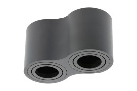 Oprawa sufitowa AVEIRO DUO, aluminium, 160x80x85mm, IP20, max 20W*2, okrągła, czarna