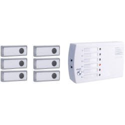 m-e FRS-106.1 Wireless Doorbell 36 Tones 6 Users Visual &amp; Acoustic Alert