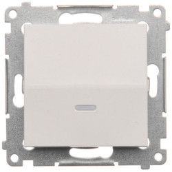 Łącznik pojedynczy SIMON 54 biały 10AX z podświetleniem LED Kontakt Simon DW1L.01/11