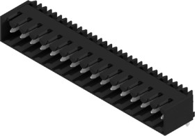 Pin header, 16 pole, pitch 3.5 mm, angled, black, 1790320000