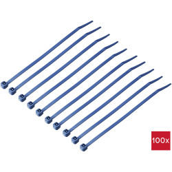 TruComponents 40513 Cable tie 150mm 3.6mm Blue Cable finder detectable 100pcs