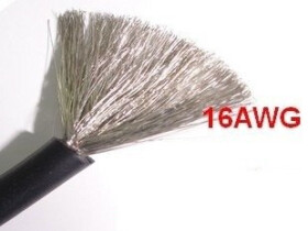 16 AWG Flexible Tinned Copper Silicone Wire - 256 Wires - 1.3 mm2 - Black