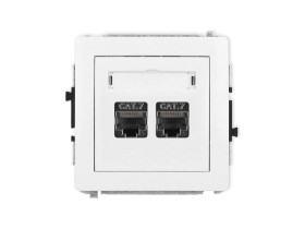 DECO Gniazdo komputerowe podwójne 2xRJ45 kat.7 ekranowane 8-stykowy biały DGK-10 KARLIK