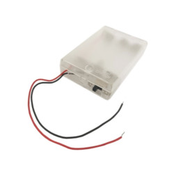 KOSZYK POJEMNIK BATERII 3x AA PŁASKI PRZEZROCZYSTY T2 Z WYŁĄCZNIKIEM ZAMYKANY 3xR6