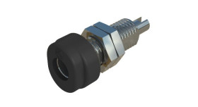 Gniazdo bananowe Żeński Połączenie lutowane typ Gniazdo bananowe Czarny 16A Hirschmann Test & Measurement rozmiar 4 mm