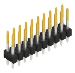 Pin header, 20 pole, pitch 2.54 mm, straight, black, 10055268