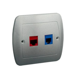 Simon Akord Gniazdo teleinformatyczne RJ12 + RJ45 kat. 5 dla RJ45 aluminiowy A5T/26