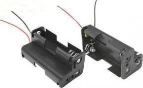 Koszyk baterii; 3xR6 (AA); z przewodem; 30x58x26mm; BH332A; TYP-09; pojemnik; czarny; R6 AA