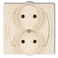 LOGO Gniazdo podwójne 2x(2P) beżowy 1LGPR-2